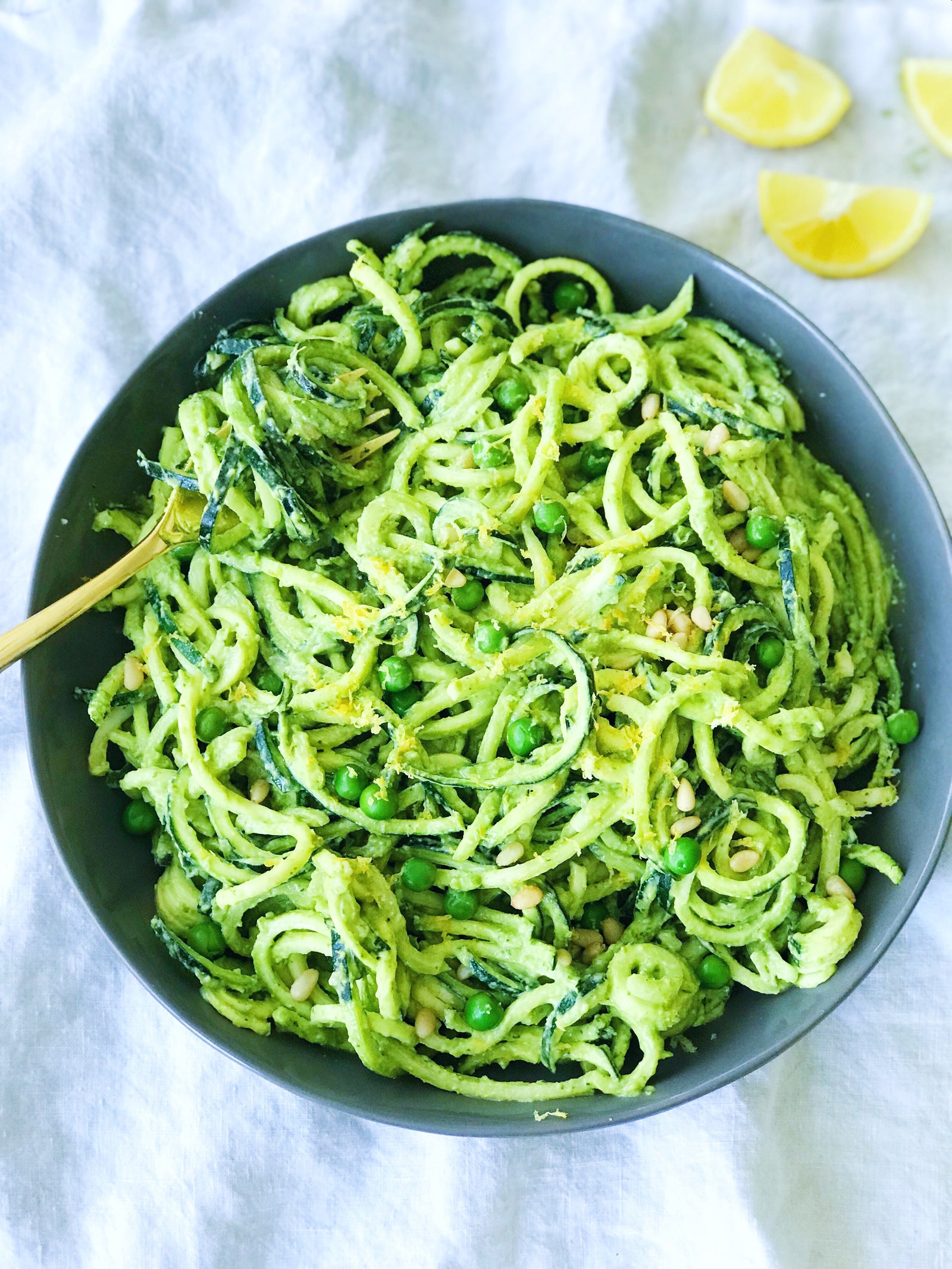 AVOCADO, BASIL, & SWEET PEA PESTO ZOODLES