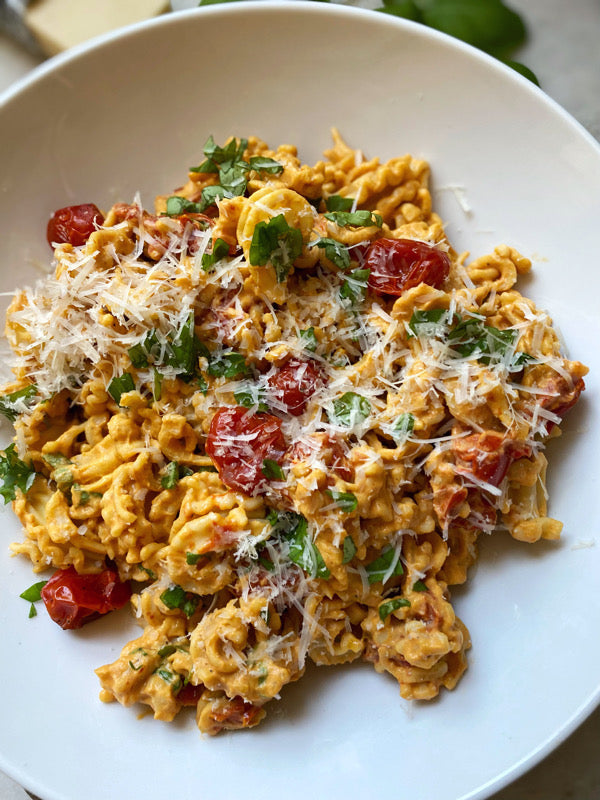 Pasta in the Pink With Red Pepper Puree Recipe 