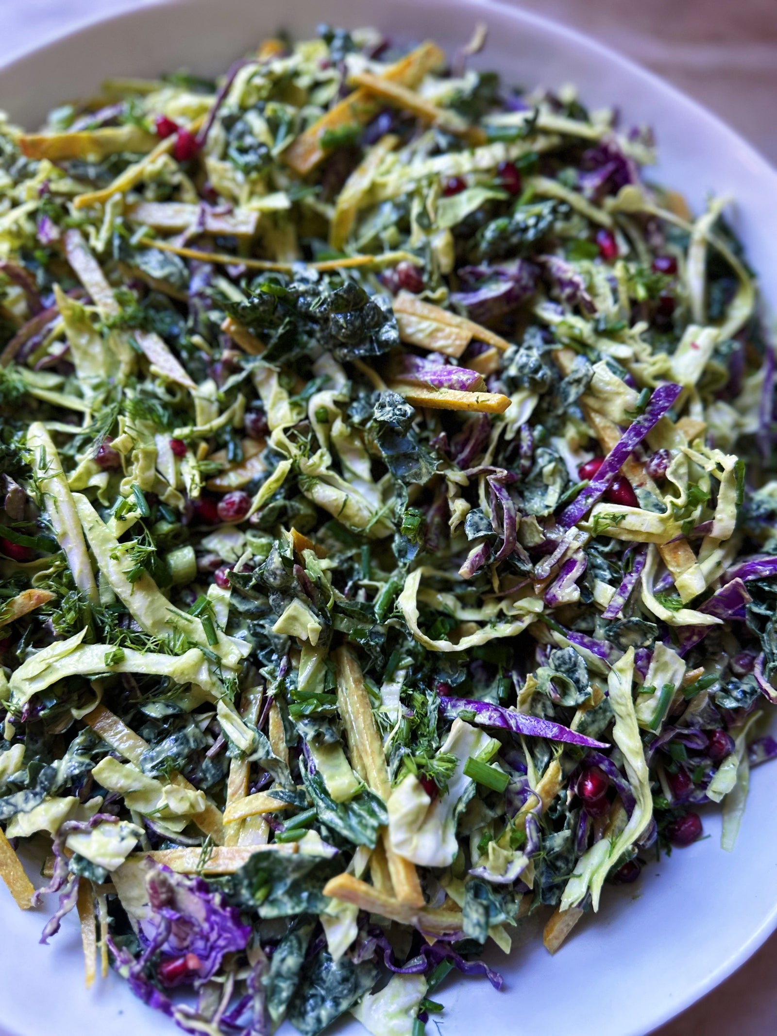 Winter Slaw w/ Creamy Green Goddess Dressing