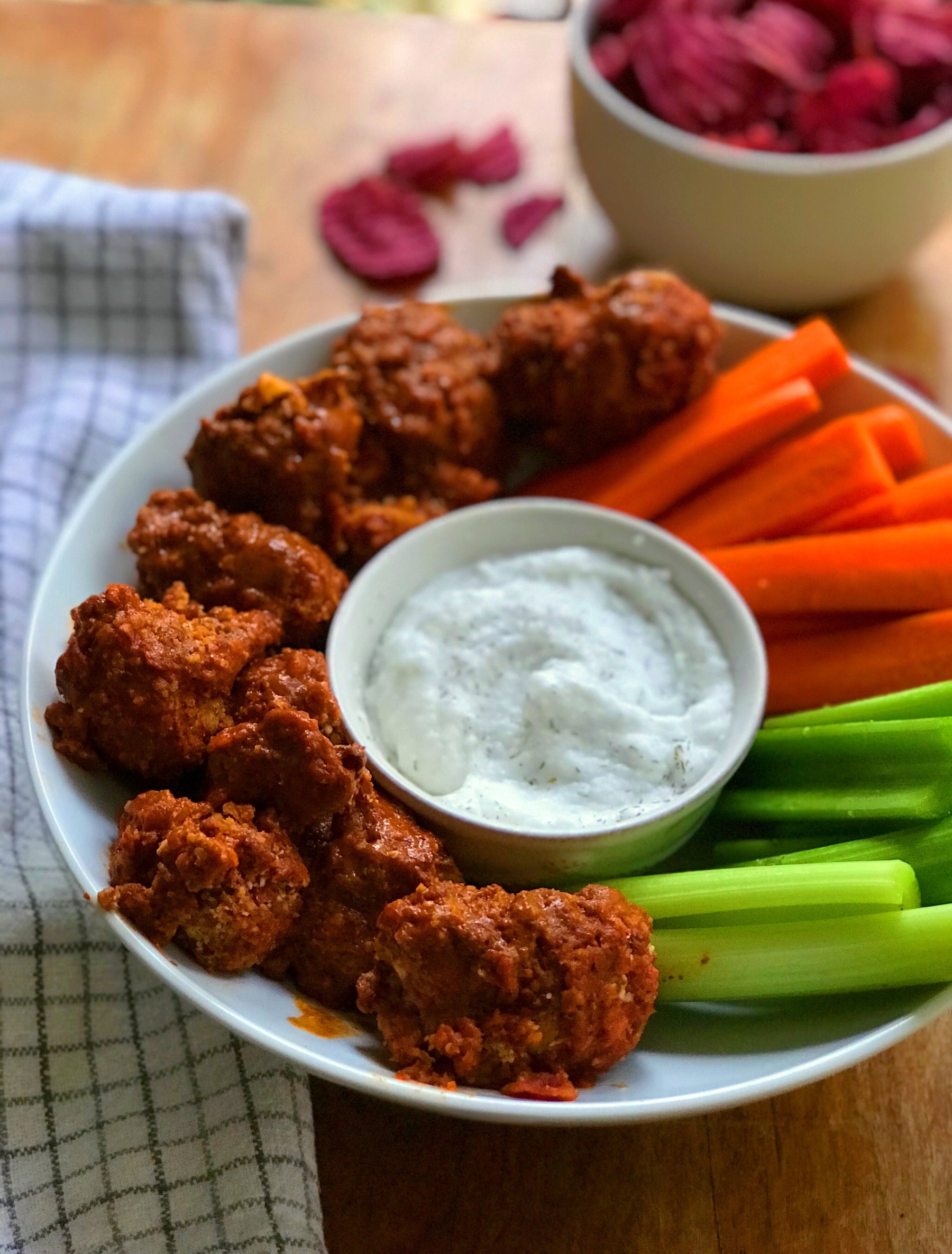 CRISPY BUFFALO CAULIFLOWER WINGS Tasty As Fit