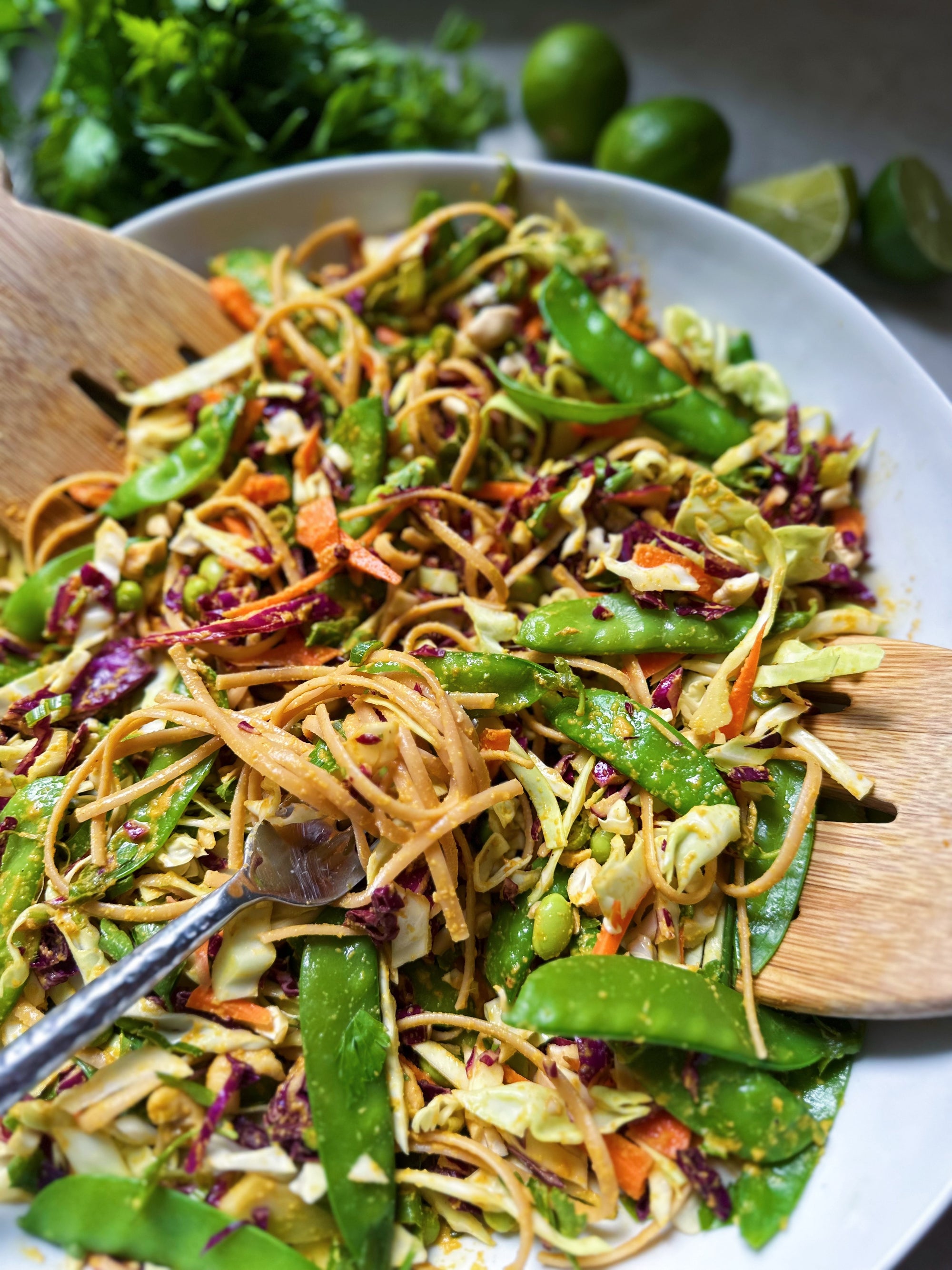 Spring Roll Noodle Bowl w/ Carrot Ginger Peanut Dressing - Tasty As Fit Spring Roll Noodle Bowl w/ Carrot Ginger Peanut Dressing - Tasty As Fit