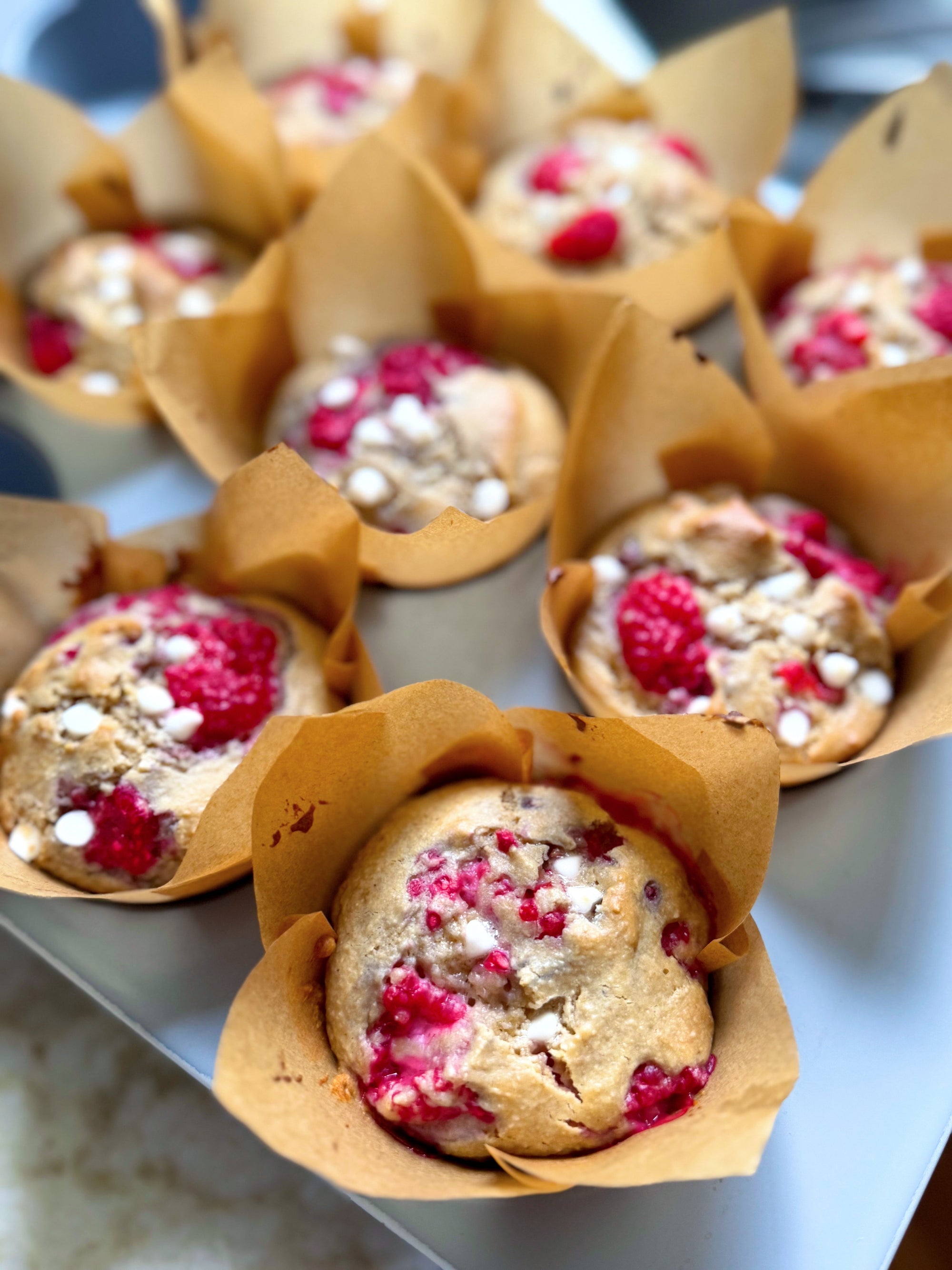 Raspberry White Chocolate Chips Muffin