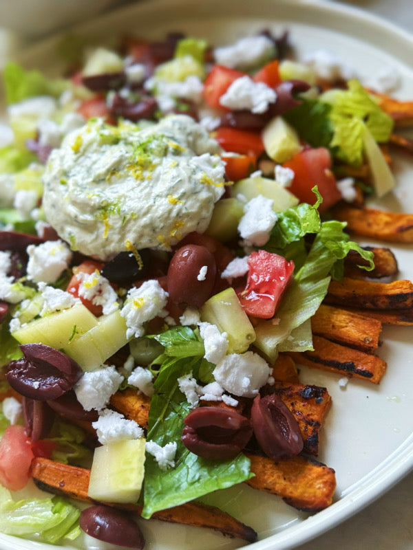 Loaded Gyro (Sweet Potato) Fries - Tasty As Fit