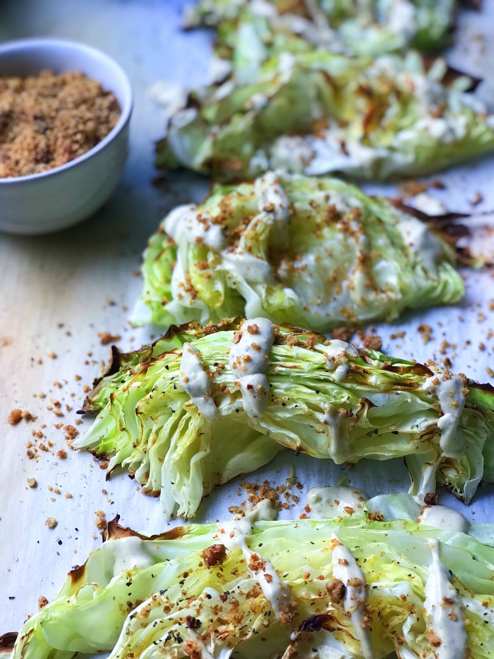 ROASTED CAESAR CABBAGE WEDGES